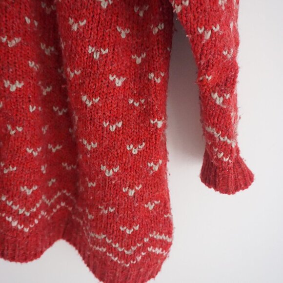 Vintage Encore Tricot Red 10% Wool Knit Icelandic Button Cardigan Sweater XL - Picture 5 of 16